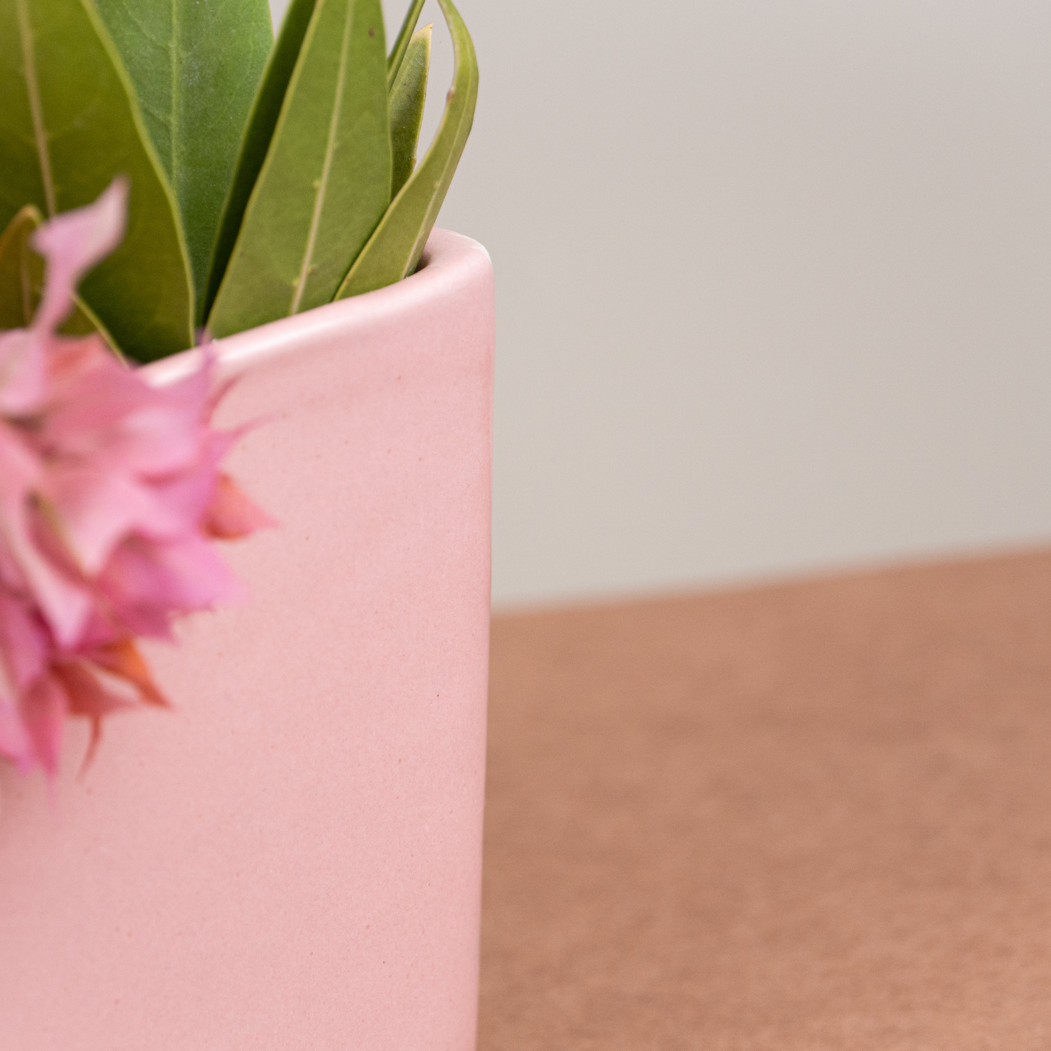 Pink Ceramic Triangle Planter