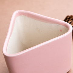 Pink Ceramic Triangle Planter