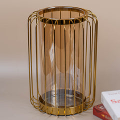 Golden Mesh Flower Vase