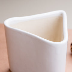 White Ceramic Triangle Planter