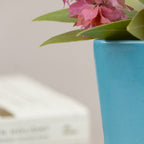 Light Blue Ceramic Triangle Planter