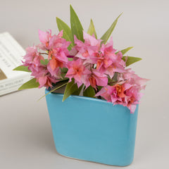 Light Blue Ceramic Triangle Planter