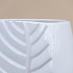 White Color Leaf Shaped Flower Vase