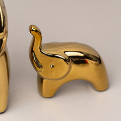 2 pcs Golden Cartoon Elephant for Living Room