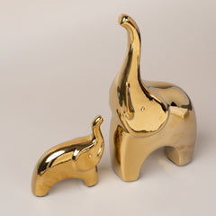 2 pcs Golden Cartoon Elephant for Living Room