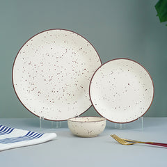 Cream Speckled Stoneware Dinner Set of 18