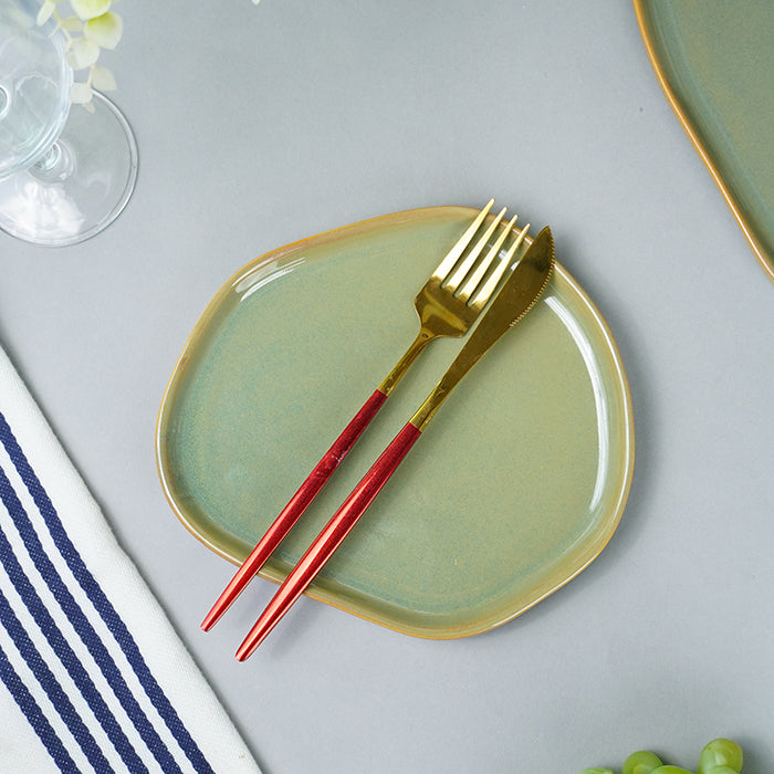 Sage Green with Organic Rim Detailing Dinner Set of 2 pcs