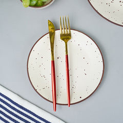 Cream Speckled Stoneware Dinner Set of 18