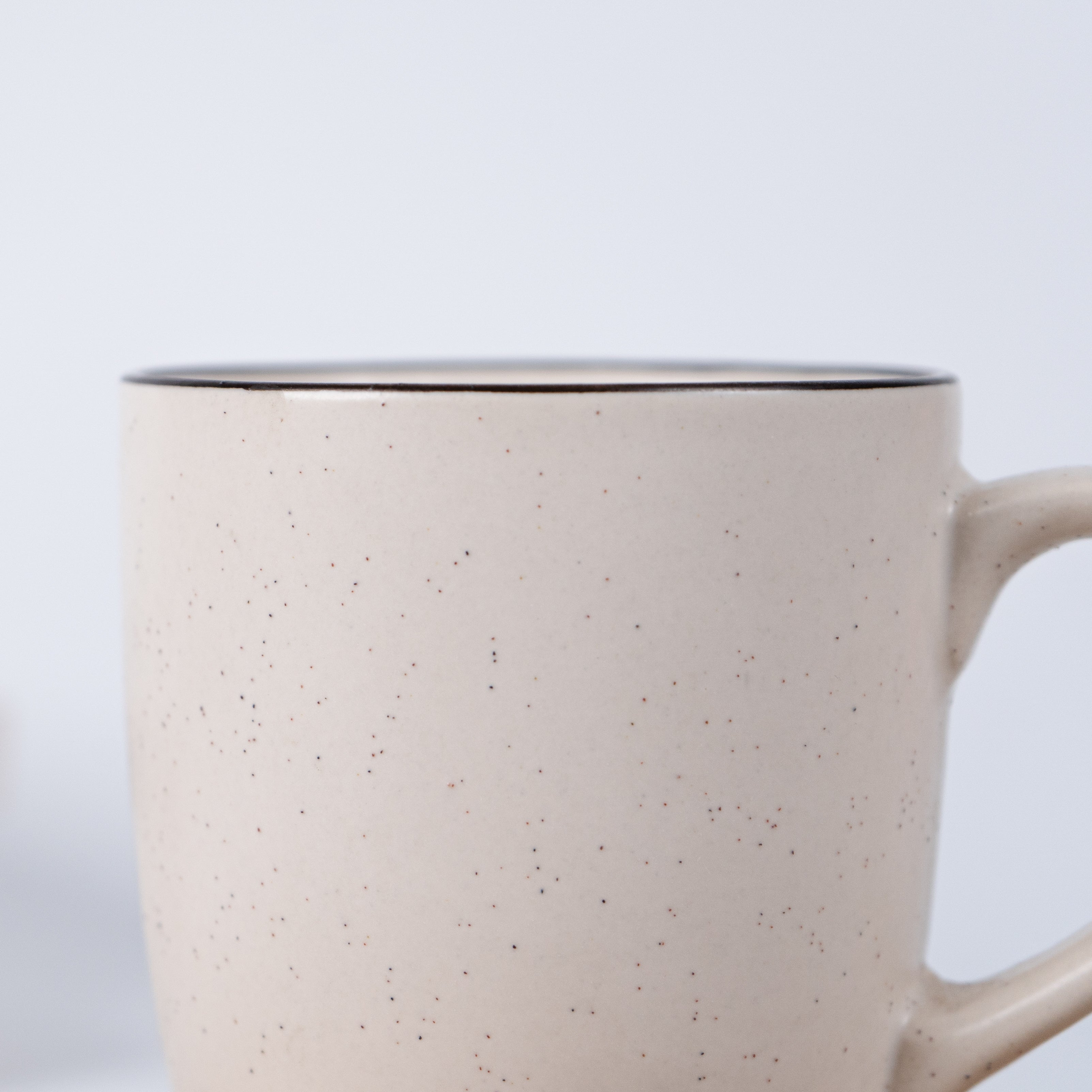 White Ceramic Coffee Mug with Black Border