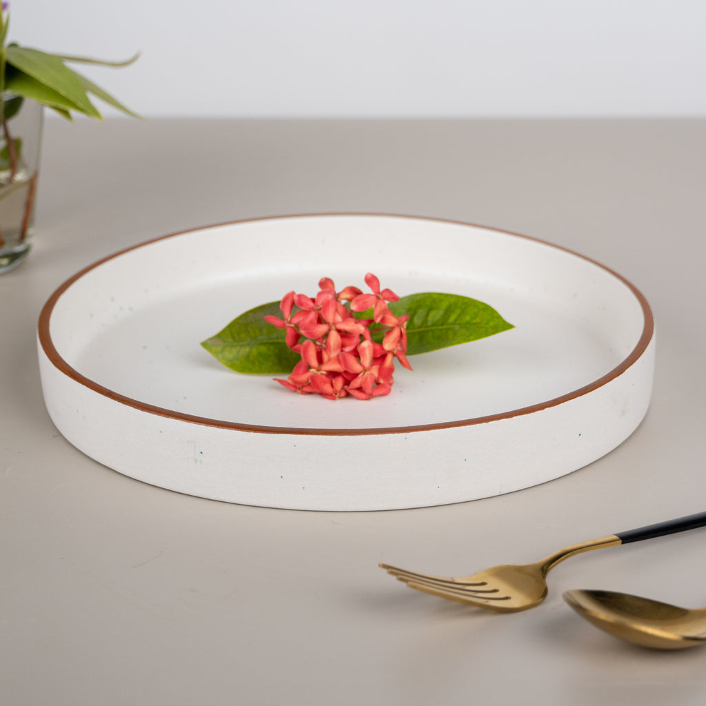 Bougee Beige 10'' Plate with Solid Border