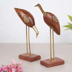 Wooden Bagula Bird Pair