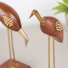 Wooden Bagula Bird Pair