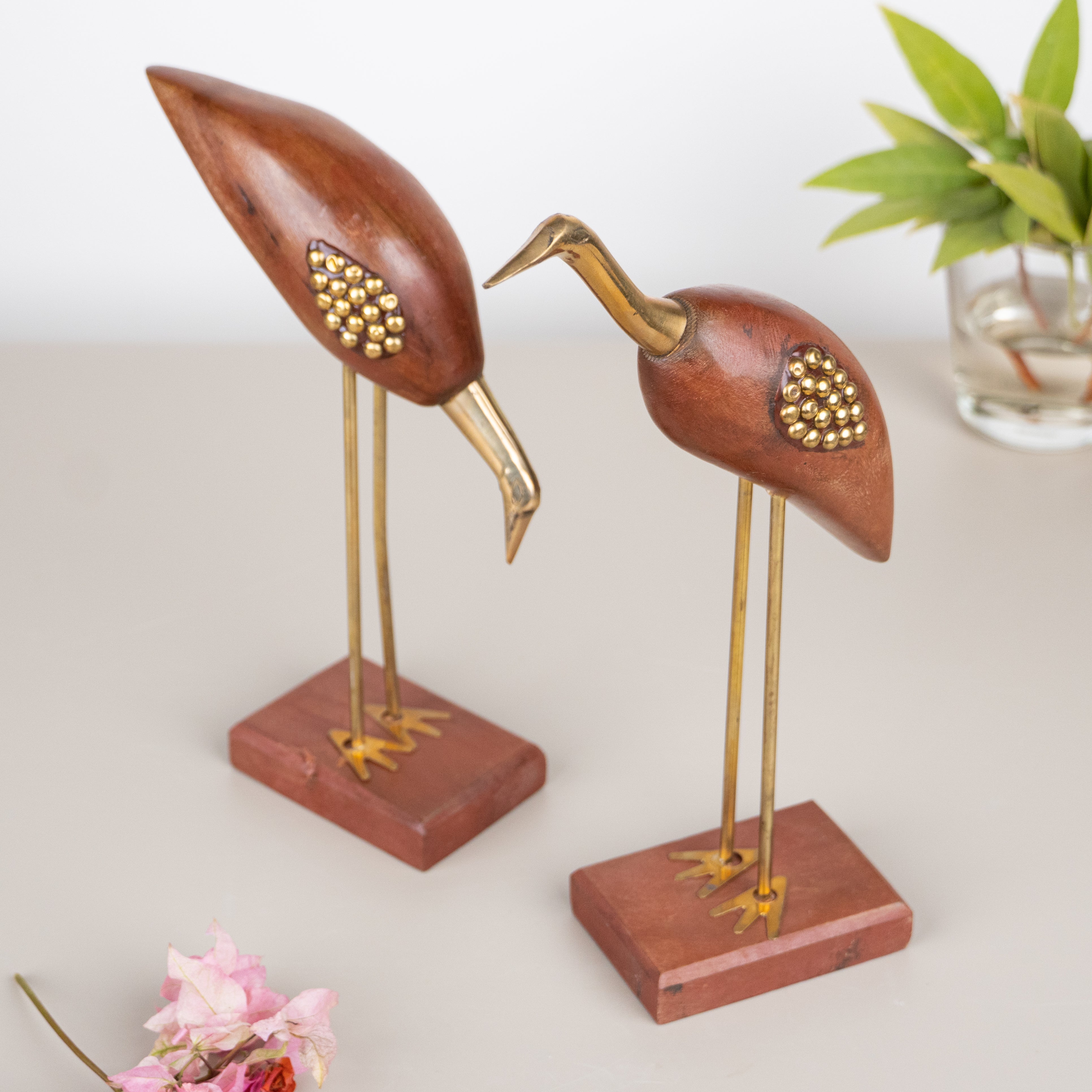 Wooden Bagula Bird Pair