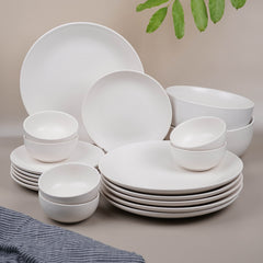 Classic White Ceramic Dinner Set (Set of 20)