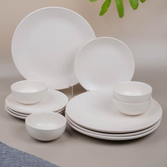 Classic White Ceramic Dinner Set (Set of 12)