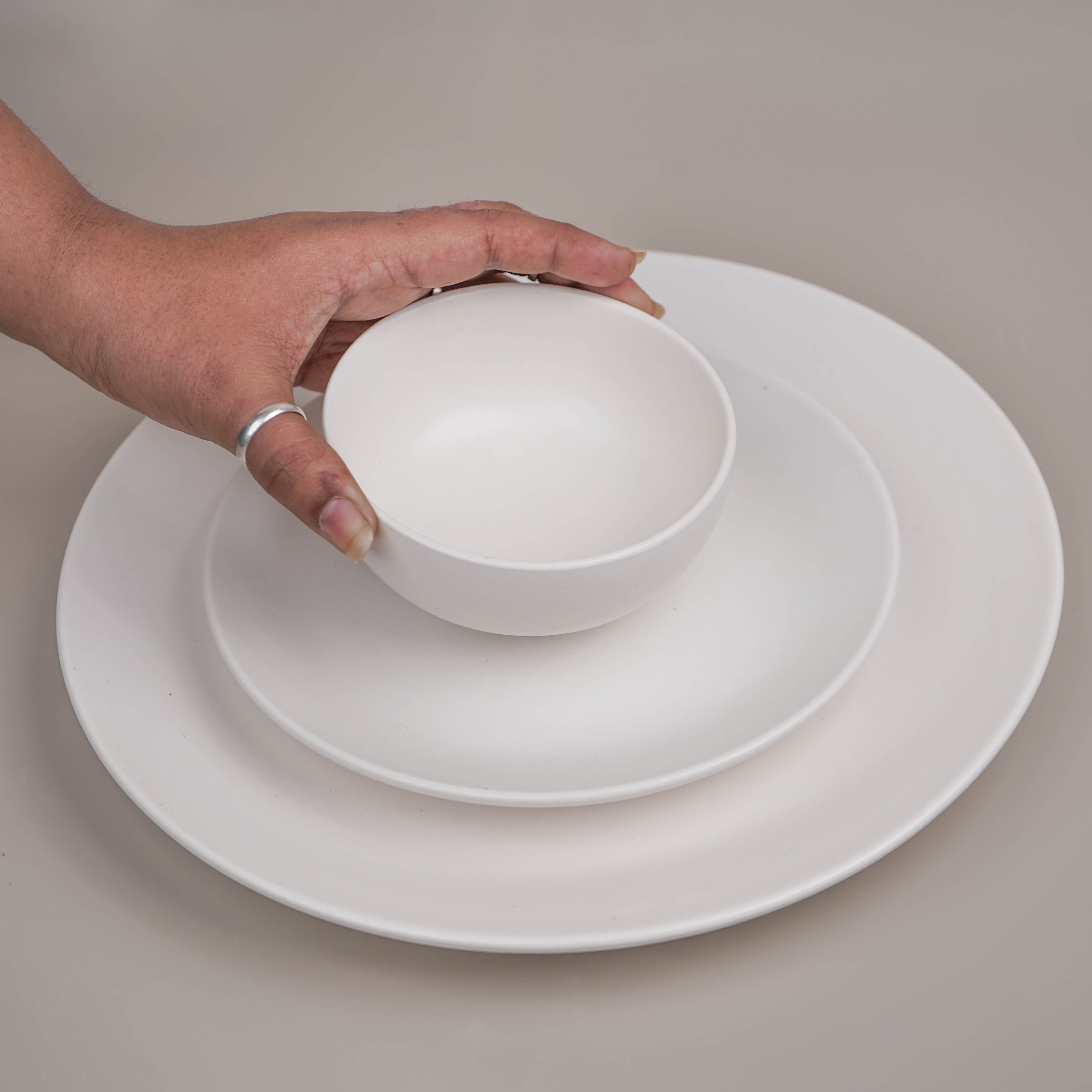 Classic White Ceramic Dinner Set (Set of 12)