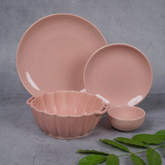 Pink Ceramic Dinner Set (Set of 19)