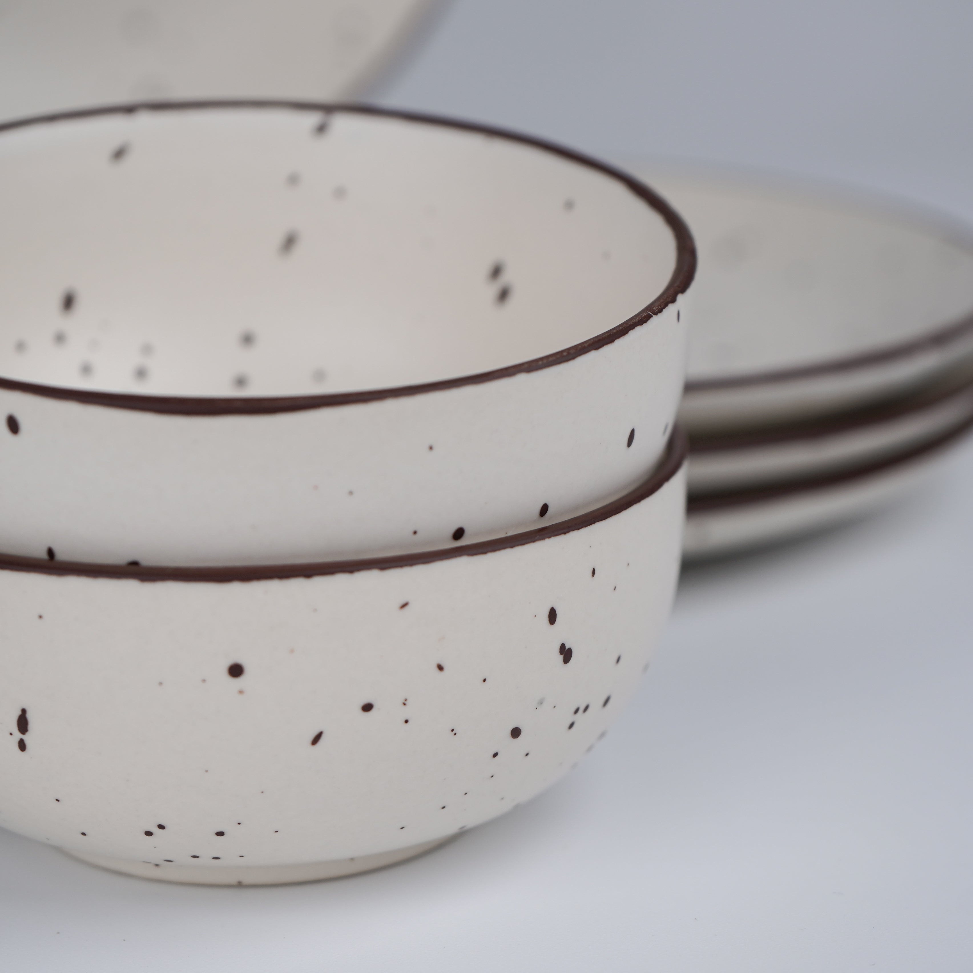 White Ceramic Speckled Dinner Set (Set of 12)