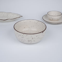 White Ceramic Speckled Dinner Set (Set of 12)