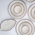 White Ceramic Speckled Dinner Set (Set of 19)