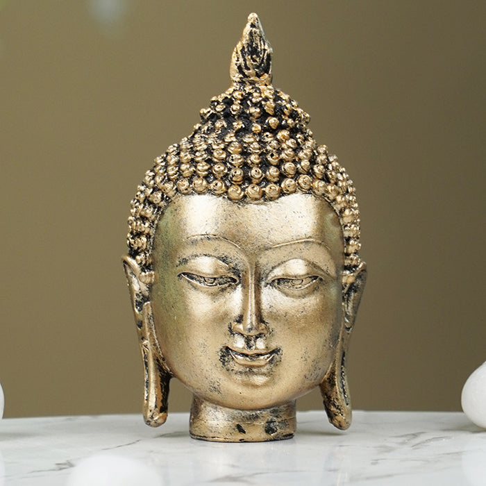 Mini Gold Buddha Head Statue