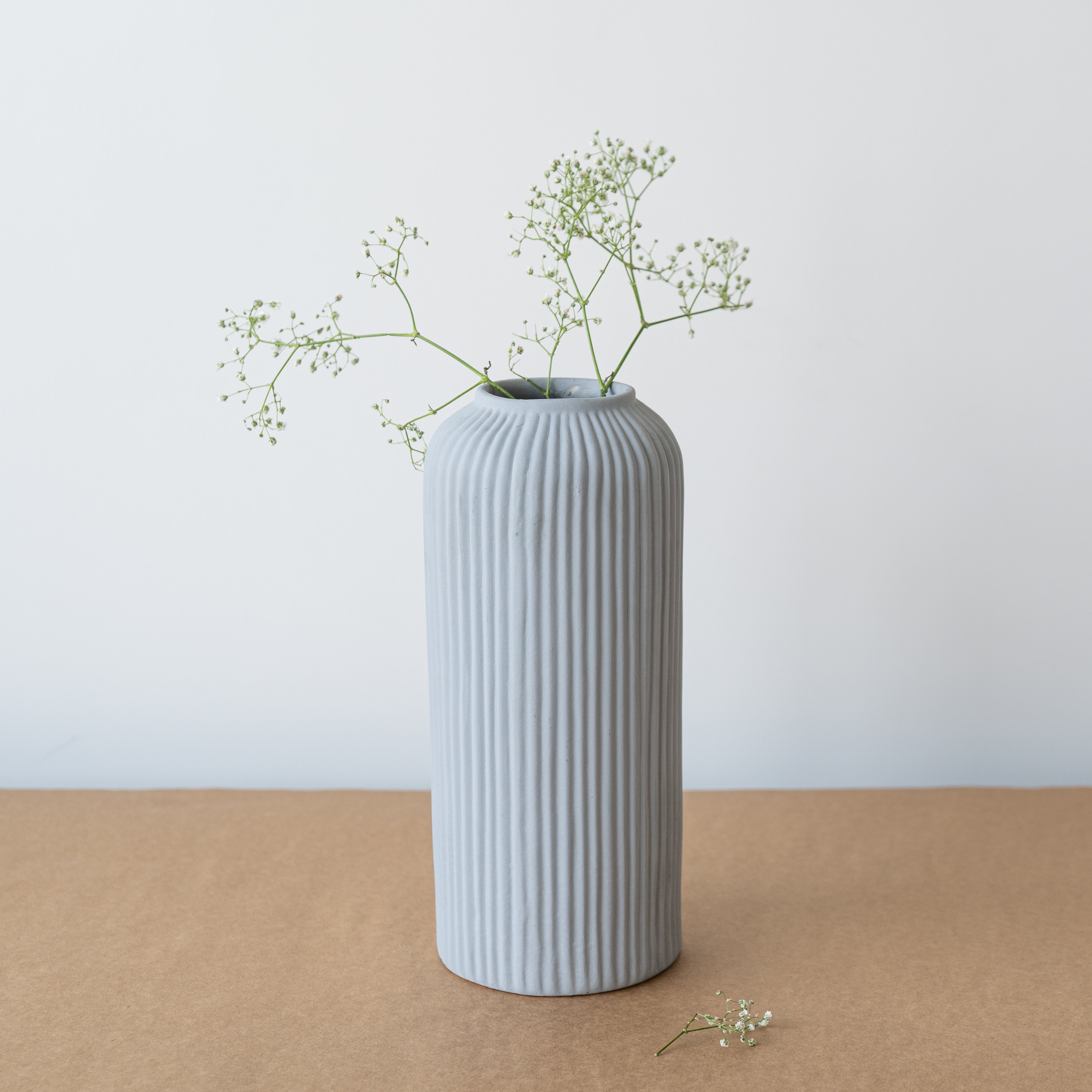 Grey Ceramic Long Flower Vase Main image