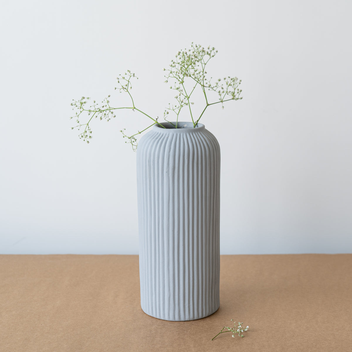 Grey Ceramic Long Flower Vase
