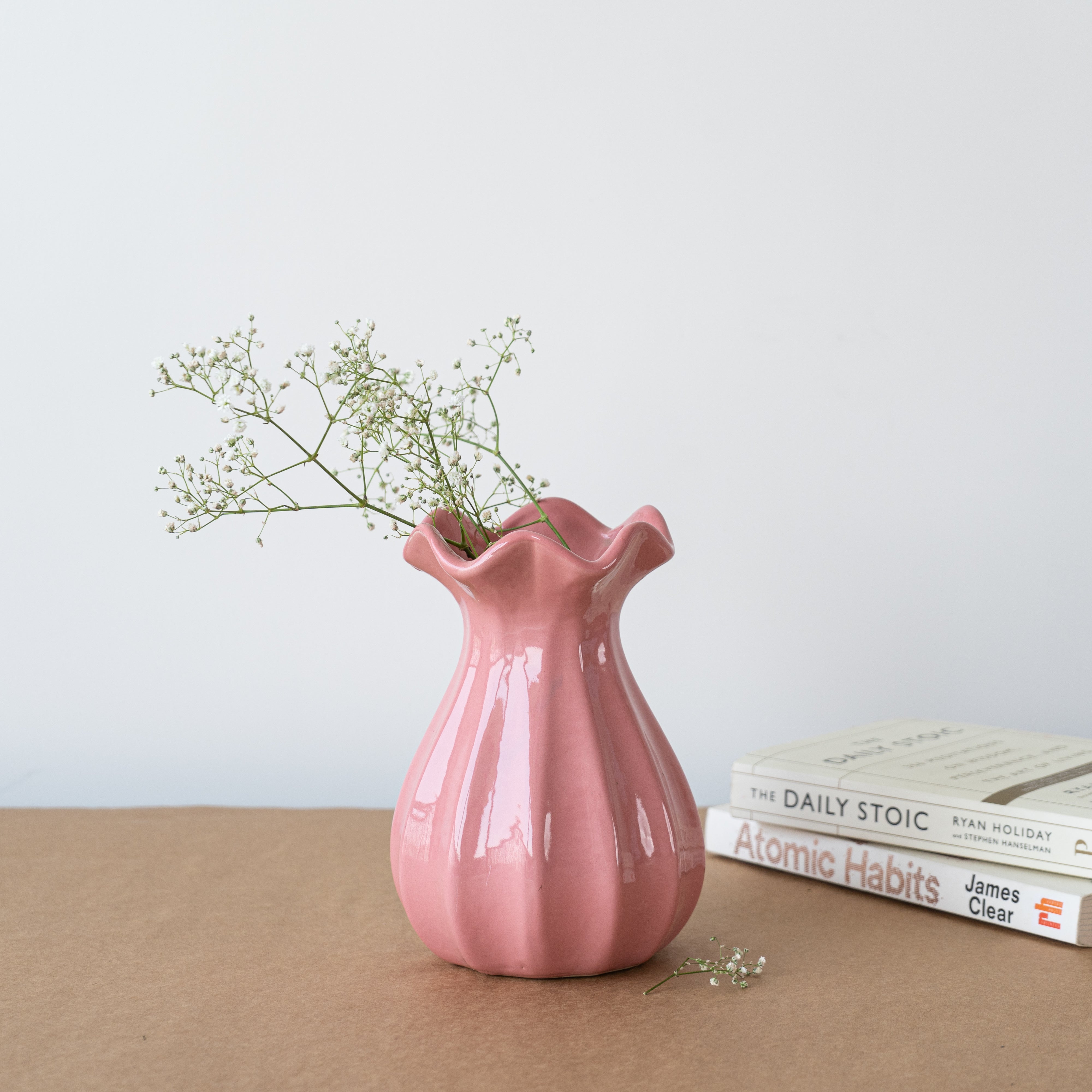 Pink Ceramic Flower Vase for Stylish Home Décor