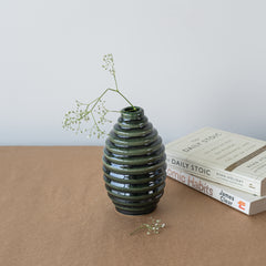 Earthy Olive Ceramic Flower Vase