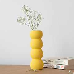 Set of Yellow and Green Ceramic Aesthetic Stacked Vase