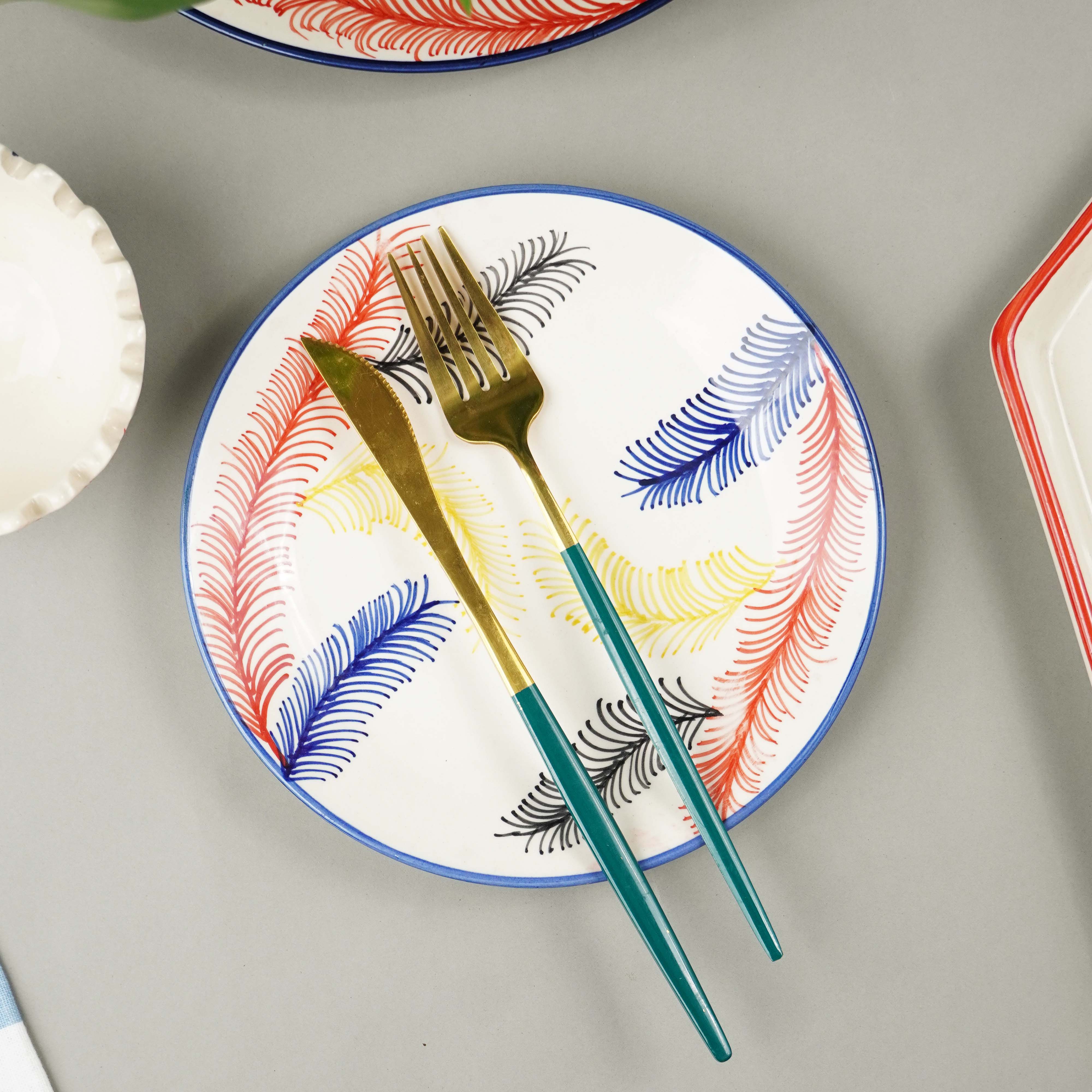 Multicolor Ceramic Dinner Set - Set of 19