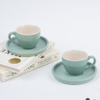 Blue Ceramic Espresso Cup and Saucer | Set of 2