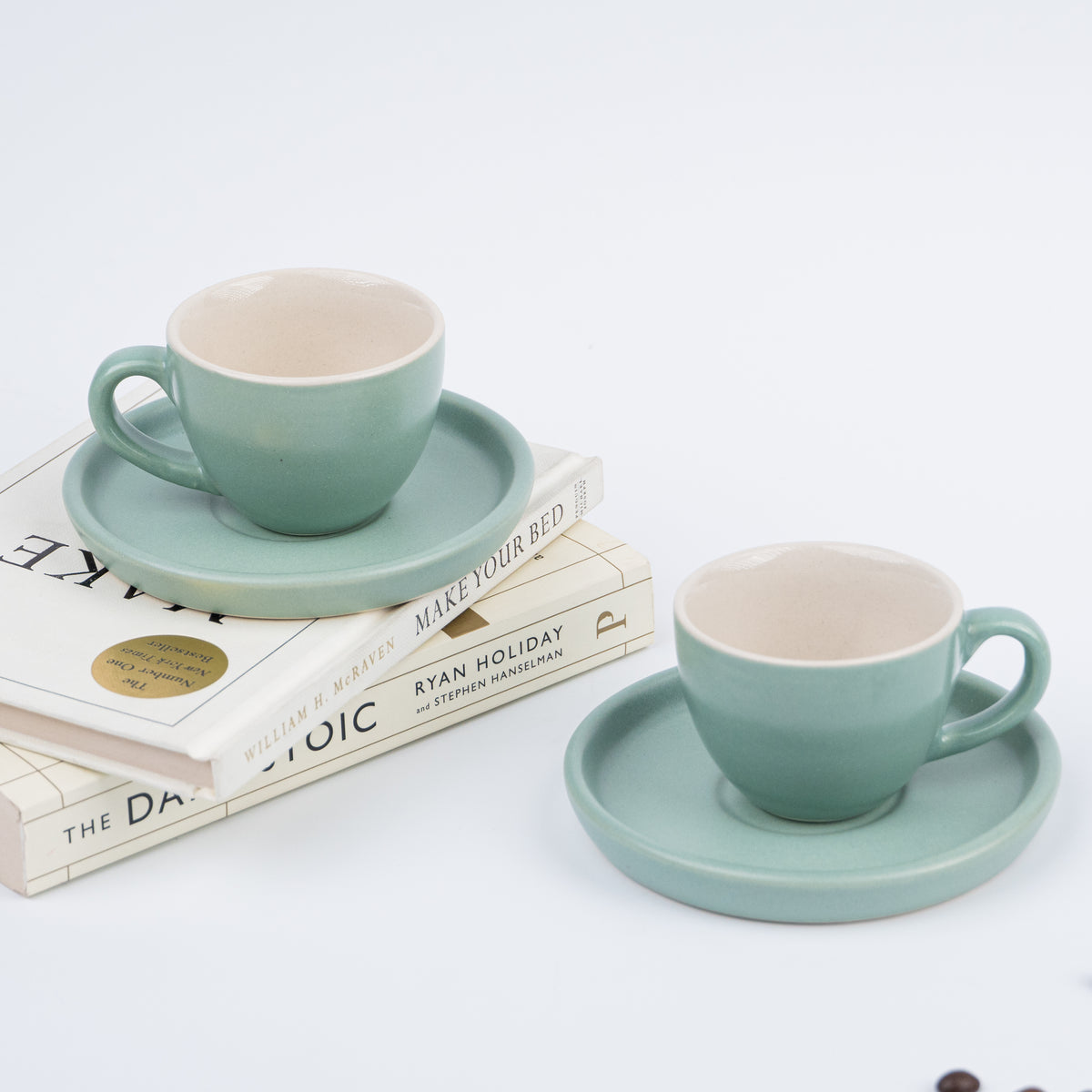 Blue Ceramic Espresso Cup and Saucer | Set of 2