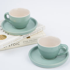 Blue Ceramic Espresso Cup and Saucer | Set of 2