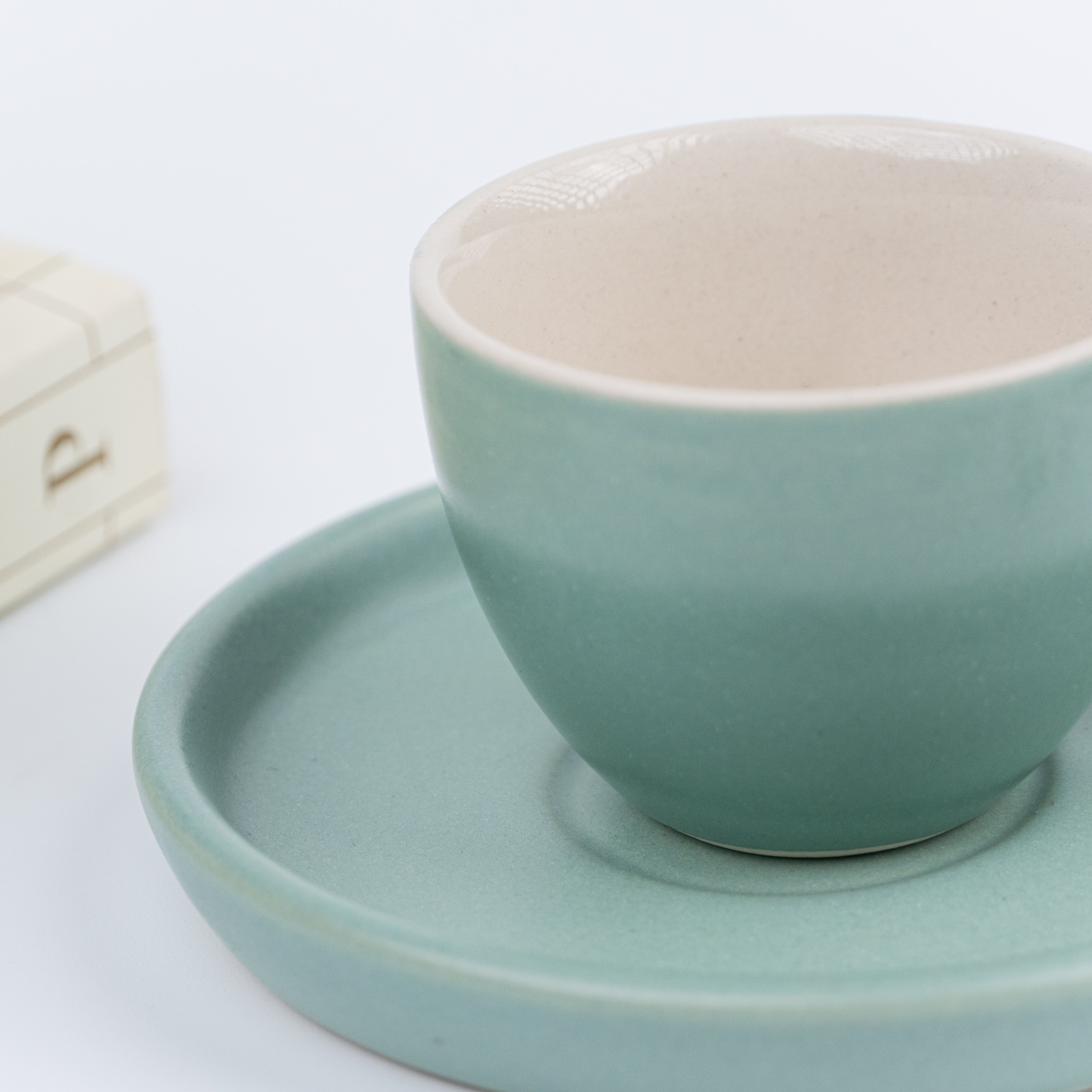 Blue Ceramic Espresso Cup and Saucer | Set of 2