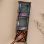 Green Ceramic Chutney Platter