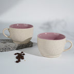 Cappuccino Cup in Pink Ceramic with White Exterior