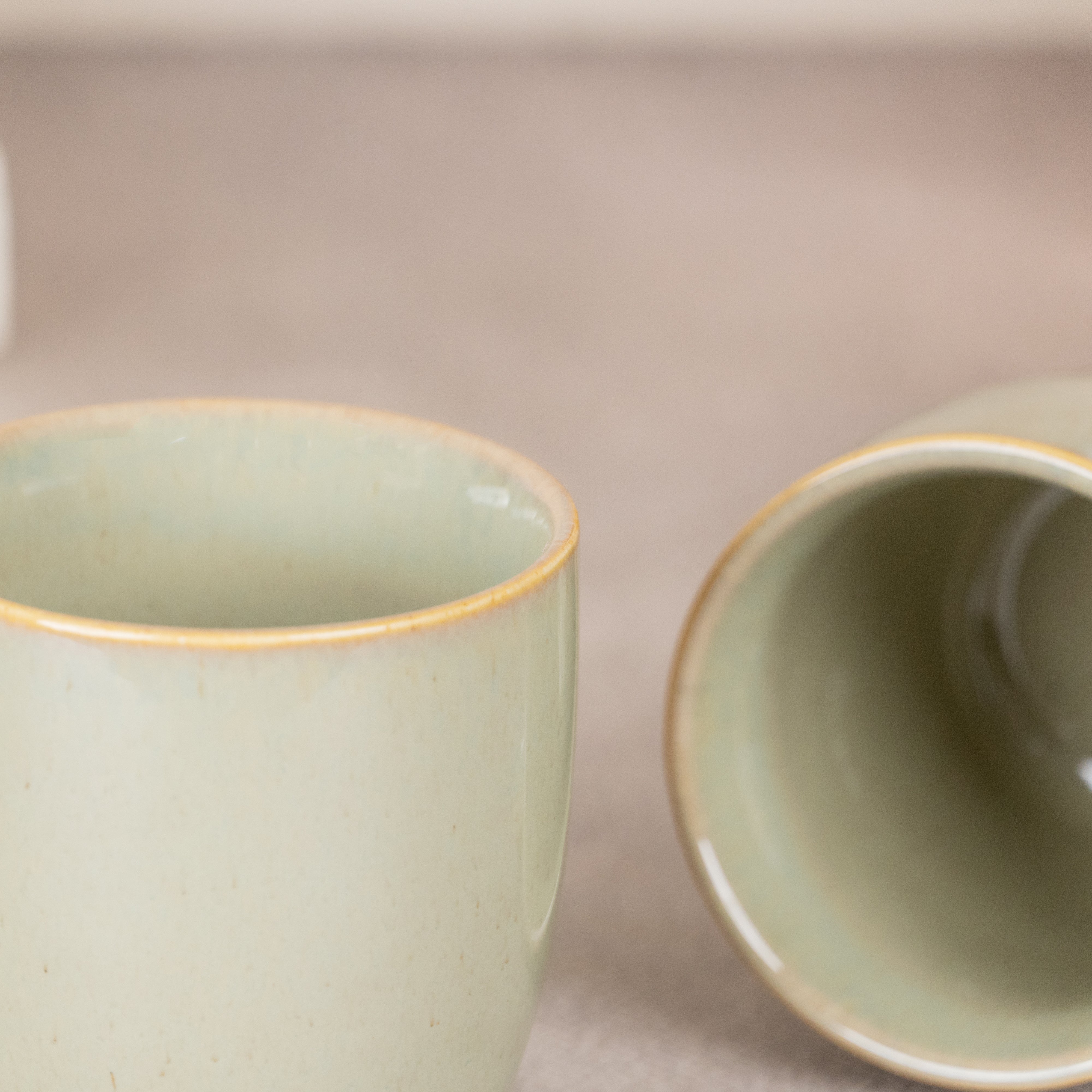 Pista Green Ceramic Coffee Mug | Set of 2