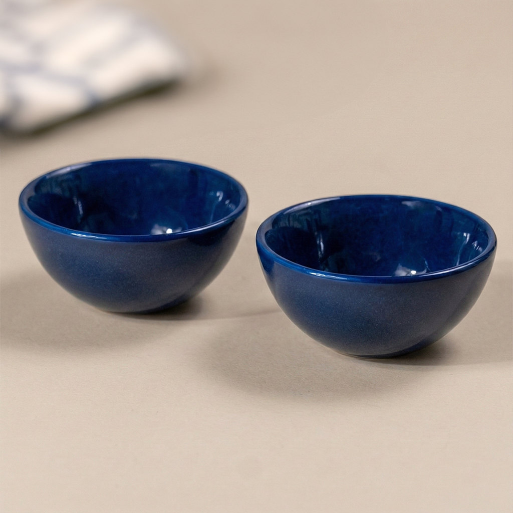Deep Indigo Ceramic Dipping Bowls