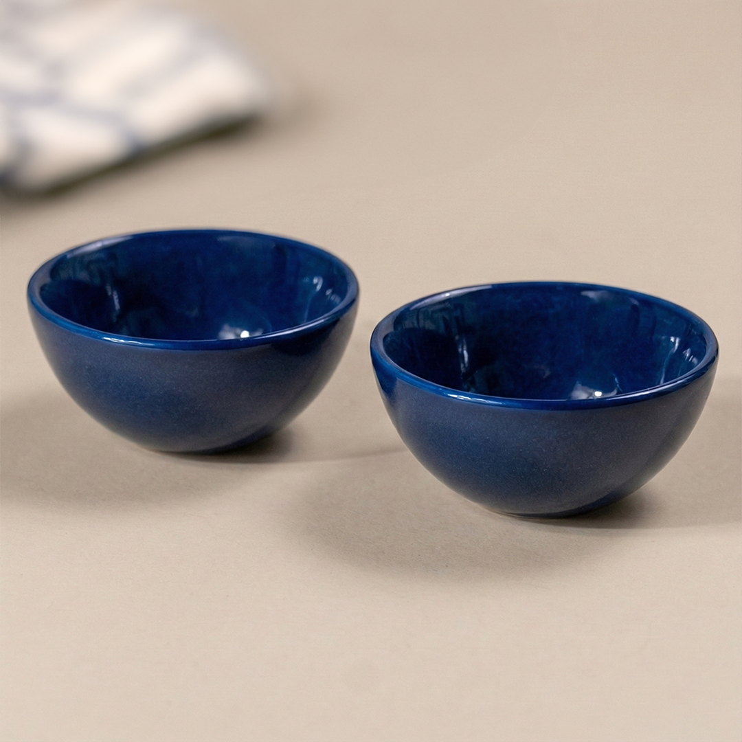 Deep Indigo Ceramic Dipping Bowls