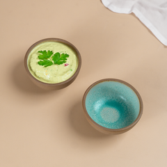 Artisanal Two-Tone Ceramic Dip Bowl Set