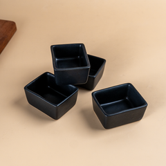 Matte Black Ceramic Dip Bowls Set