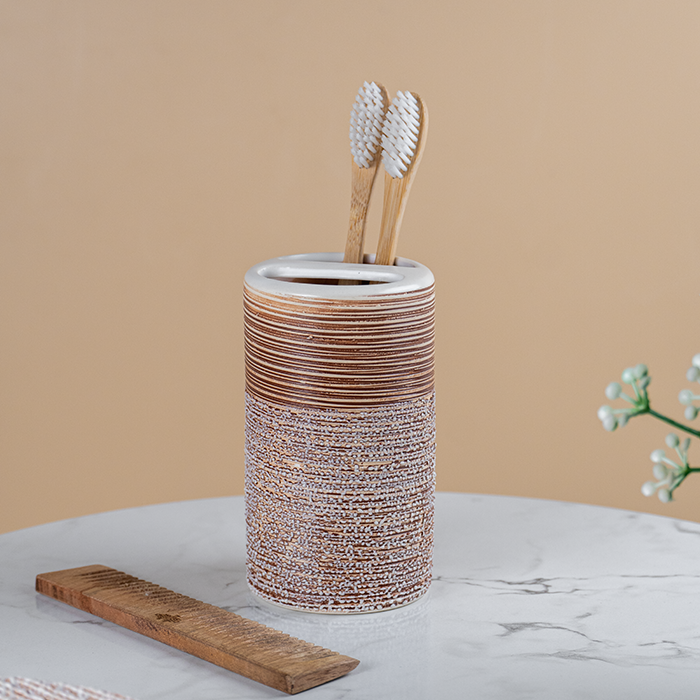 Rustic Ceramic Bathroom Accessory Set