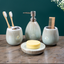 Pearlescent White and Gold Drip Ceramic Bathroom Set of 4
