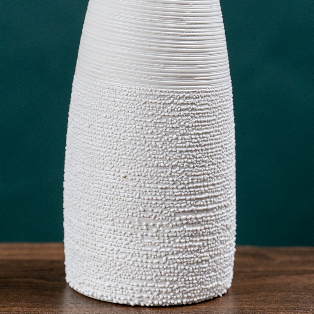 White Textured Ceramic Bathroom Set of 4