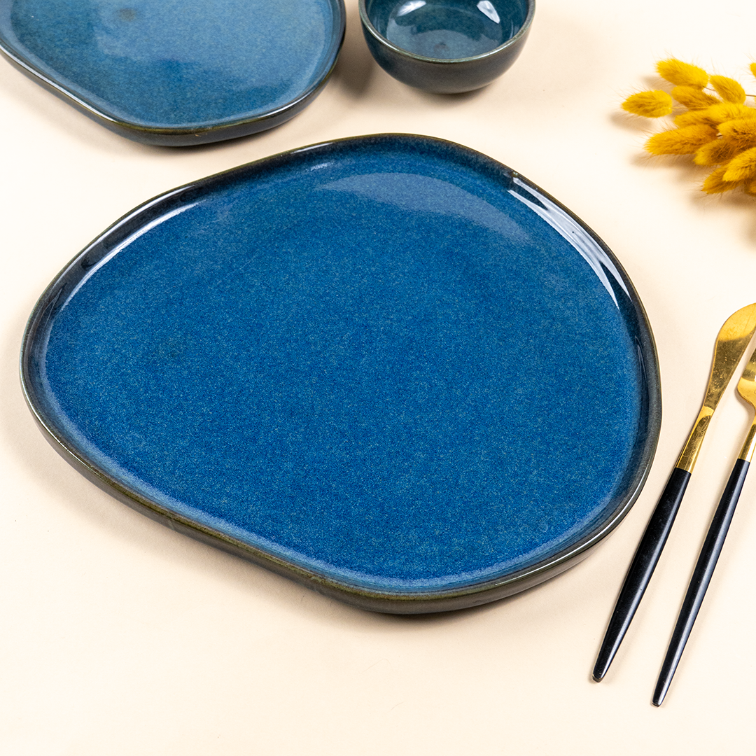 Midnight Blue Ceramic Dinnerware - Set of 20