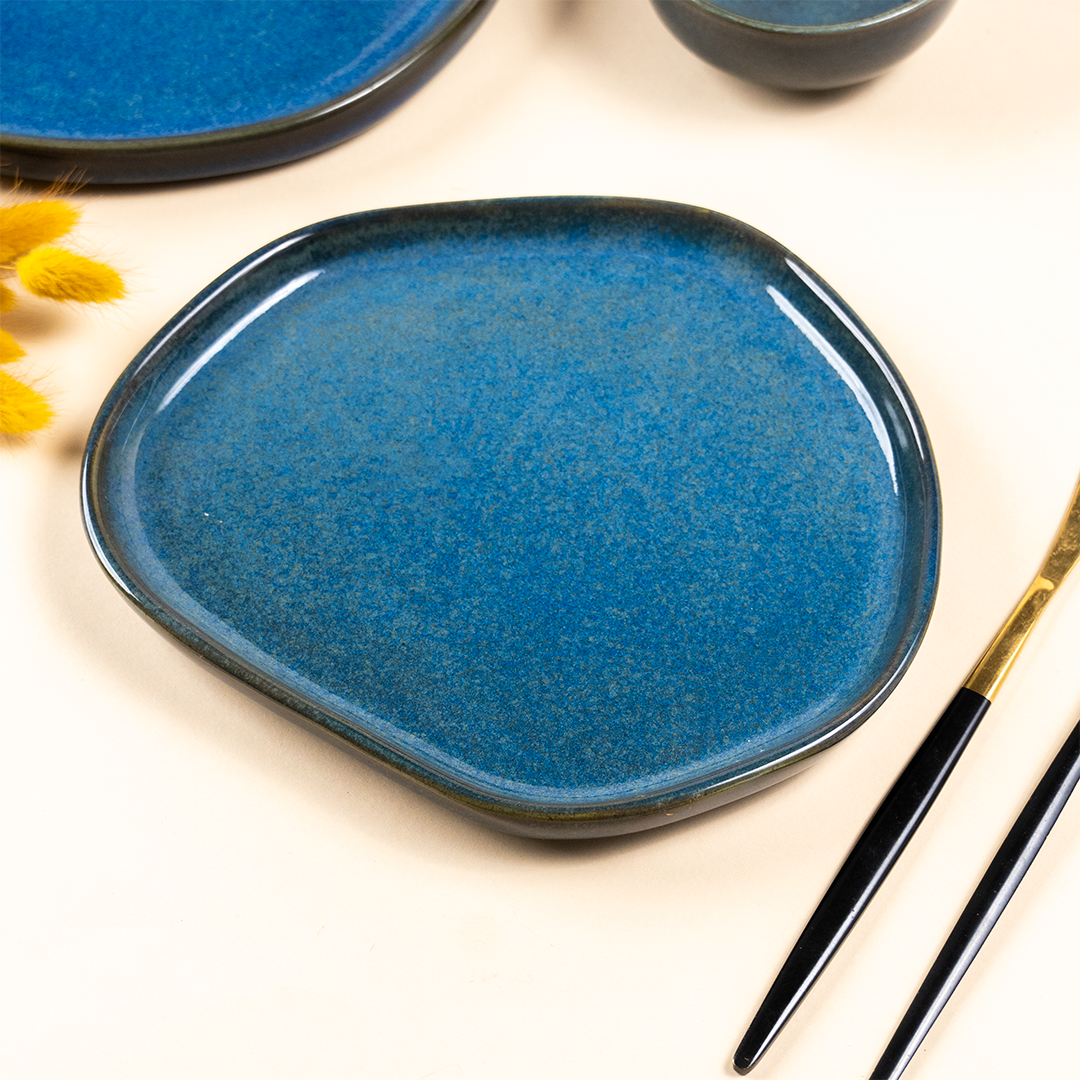 Midnight Blue Ceramic Dinnerware - Set of 20