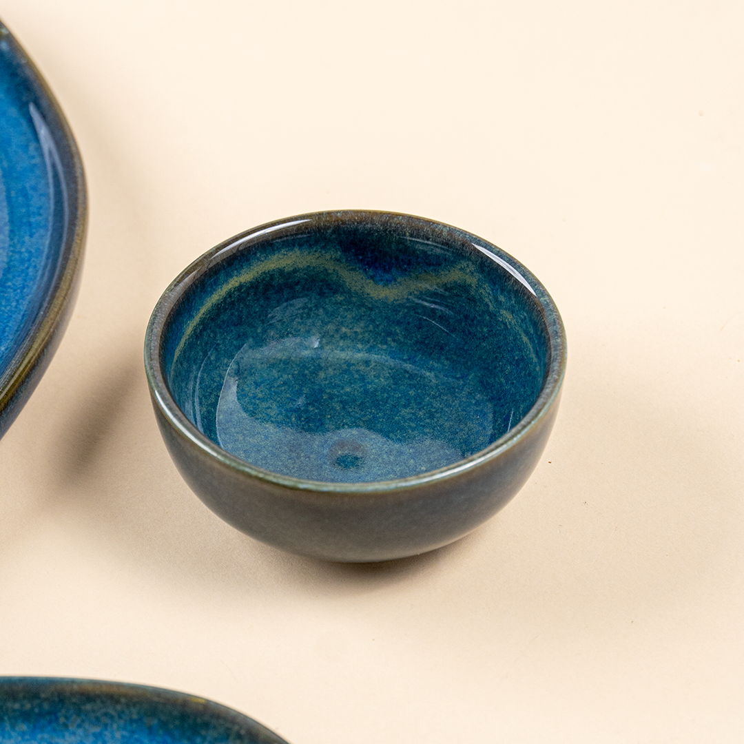 Midnight Blue Ceramic Dinnerware - Set of 3 Pcs