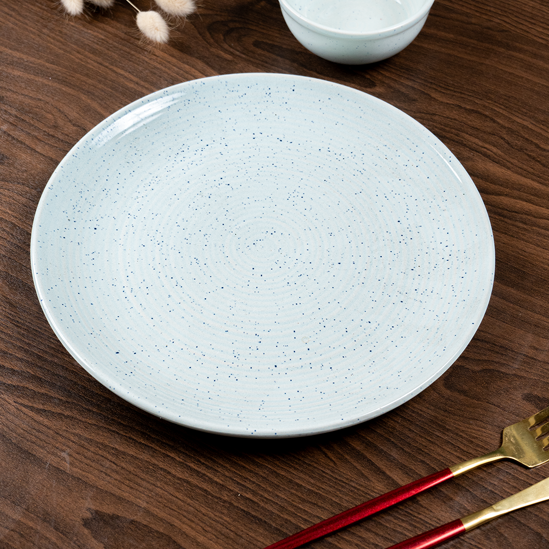Sky Blue Speckled Ceramic Dinnerware Set - Set of 20