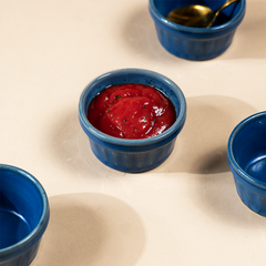 Solid Blue Color Dip Bowls with Design